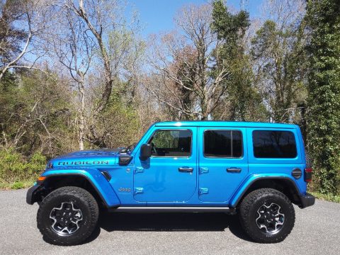 Hydro Blue Pearl Jeep Wrangler Unlimited Rubicon 4XE Hybrid.  Click to enlarge.