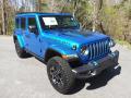 Front 3/4 View of 2022 Jeep Wrangler Unlimited Rubicon 4XE Hybrid #6