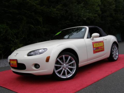 Marble White Mazda MX-5 Miata Sport Roadster.  Click to enlarge.
