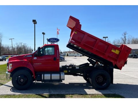 Race Red Ford F750 Super Duty XL Regular Cab Dump Truck.  Click to enlarge.