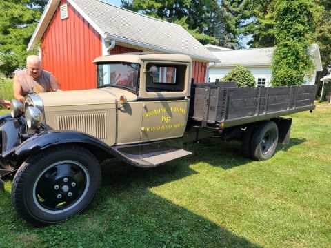 Army Beige Ford Model A Delivery Truck.  Click to enlarge.