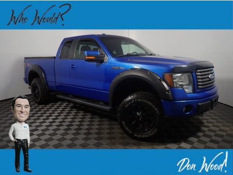 Blue Flame Metallic Ford F150 FX4 SuperCab 4x4.  Click to enlarge.