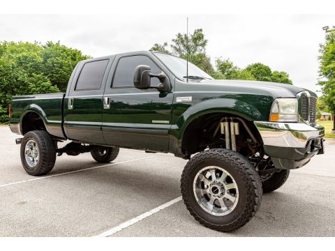 Dark Highland Green Metallic Ford F250 Super Duty XLT SuperCab 4x4.  Click to enlarge.