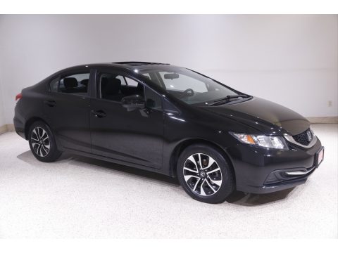 Crystal Black Pearl Honda Civic EX Sedan.  Click to enlarge.