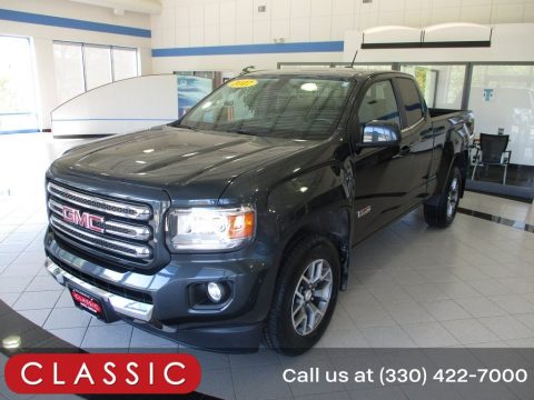 Cyber Gray Metallic GMC Canyon SLE Extended Cab 4x4 All-Terrain.  Click to enlarge.
