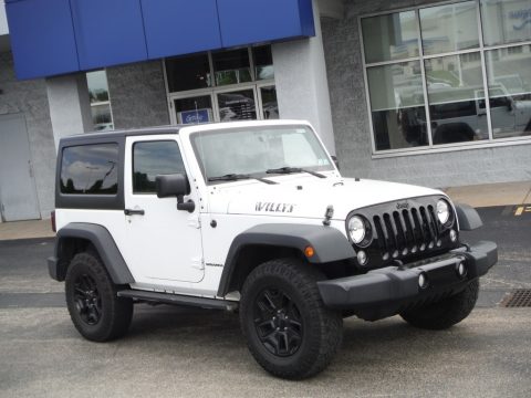 Bright White Jeep Wrangler Willys Wheeler 4x4.  Click to enlarge.