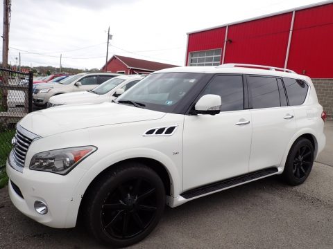 Moonlight White Infiniti QX80 AWD.  Click to enlarge.