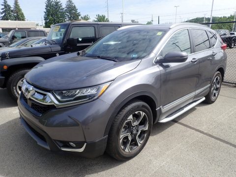 Modern Steel Metallic Honda CR-V Touring AWD.  Click to enlarge.