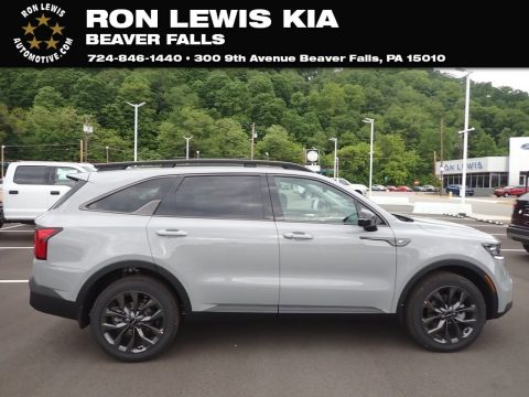 Wolf Gray Kia Sorento X-Line SX Prestige AWD.  Click to enlarge.