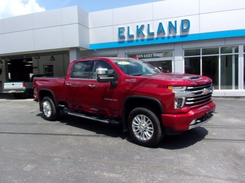 Cherry Red Tintcoat Chevrolet Silverado 2500HD High Country Crew Cab 4x4.  Click to enlarge.