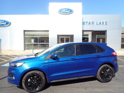 Atlas Blue Metallic Ford Edge ST-Line AWD.  Click to enlarge.