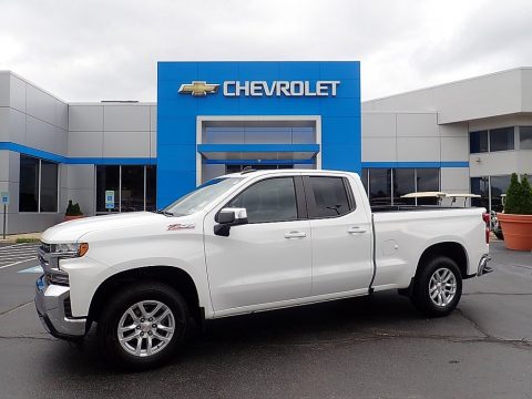Summit White Chevrolet Silverado 1500 LT Double Cab 4WD.  Click to enlarge.