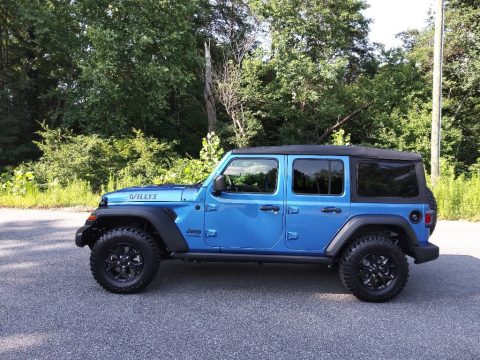 Hydro Blue Pearl Jeep Wrangler Unlimited Willys Sport 4x4.  Click to enlarge.
