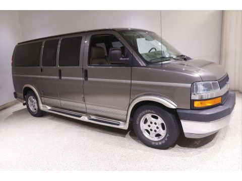 Dark Gray Metallic Chevrolet Express 1500 Passenger Conversion Van.  Click to enlarge.