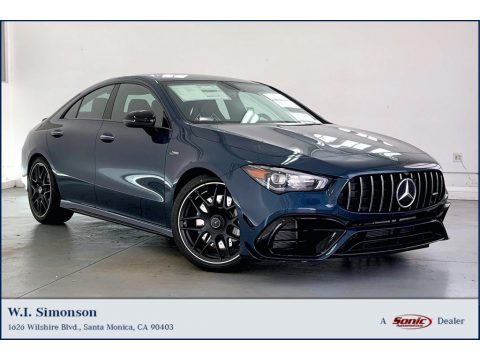 Denim Blue Metallic Mercedes-Benz CLA AMG 45 Coupe.  Click to enlarge.