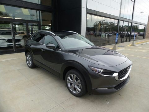 Machine Gray Metallic Mazda CX-30 S Premium AWD.  Click to enlarge.