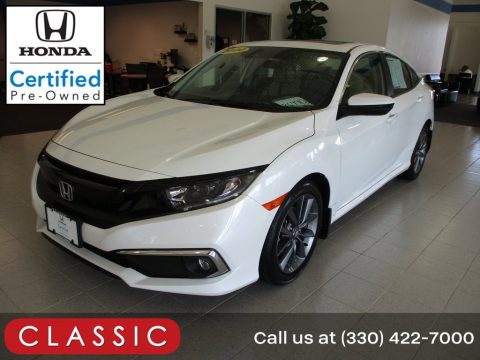 Platinum White Pearl Honda Civic EX Sedan.  Click to enlarge.