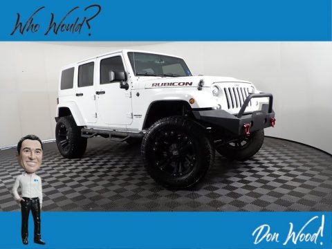 Bright White Jeep Wrangler Unlimited Rubicon 4x4.  Click to enlarge.