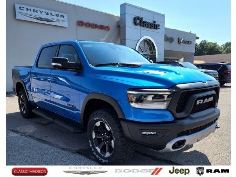 Hydro Blue Pearl Ram 1500 Rebel Crew Cab 4x4.  Click to enlarge.