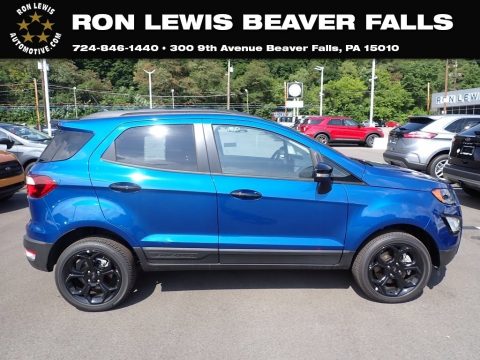 Lightning Blue Metallic Ford EcoSport SES 4WD.  Click to enlarge.