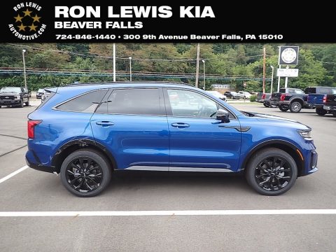 Sapphire Blue Kia Sorento SX AWD.  Click to enlarge.