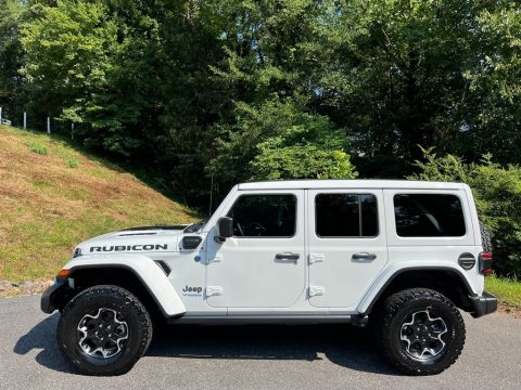 Bright White Jeep Wrangler Unlimited Rubicon 4XE Hybrid.  Click to enlarge.