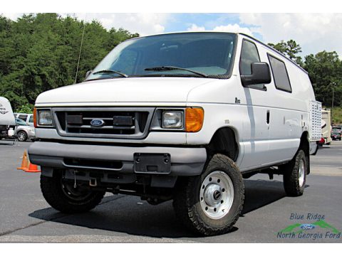 Oxford White Ford E Series Van E350 Passenger Commercial 4x4.  Click to enlarge.