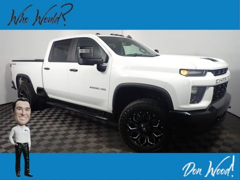 Summit White Chevrolet Silverado 2500HD Custom Crew Cab 4x4.  Click to enlarge.