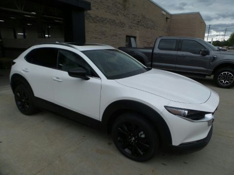 Snowflake White Pearl Mica Mazda CX-30 Turbo Premium AWD.  Click to enlarge.