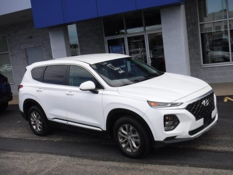 Quartz White Hyundai Santa Fe SE AWD.  Click to enlarge.