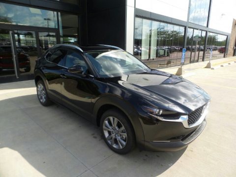 Jet Black Mica Mazda CX-30 S Premium AWD.  Click to enlarge.