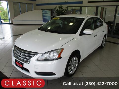 Aspen White Nissan Sentra SV.  Click to enlarge.