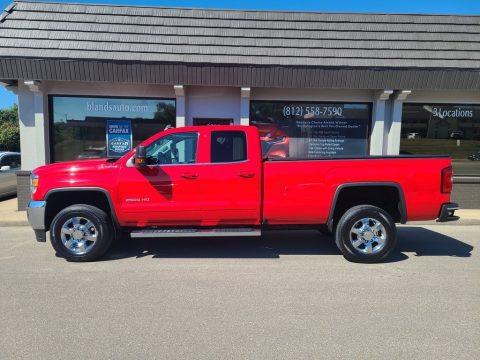 Cardinal Red GMC Sierra 2500HD SLE Double Cab 4x4.  Click to enlarge.