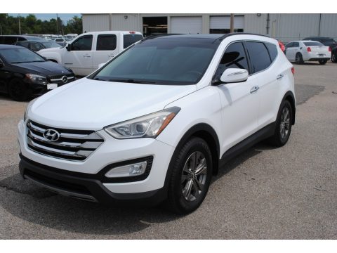 Frost White Pearl Hyundai Santa Fe Sport FWD.  Click to enlarge.