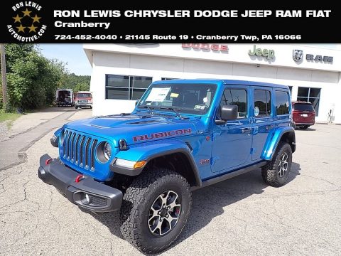 Hydro Blue Pearl Jeep Wrangler Unlimited Rubicon 4x4.  Click to enlarge.