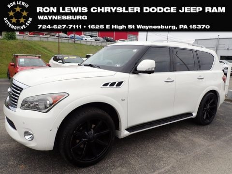 Moonlight White Infiniti QX80 AWD.  Click to enlarge.