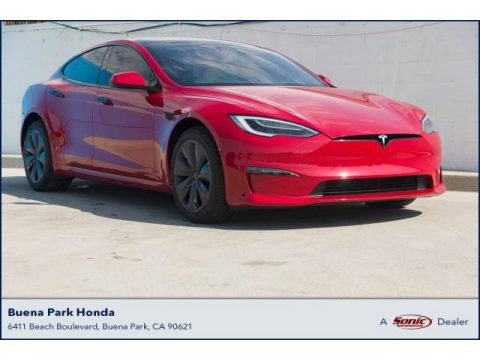 Red Multi-Coat Tesla Model S AWD.  Click to enlarge.