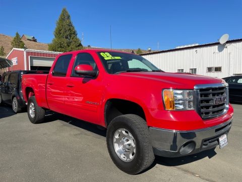 Fire Red GMC Sierra 2500HD SLT Crew Cab.  Click to enlarge.