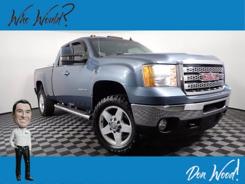 Stealth Gray Metallic GMC Sierra 2500HD SLT Extended Cab 4x4.  Click to enlarge.