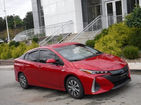 Supersonic Red Toyota Prius Prime XLE Hybrid.  Click to enlarge.