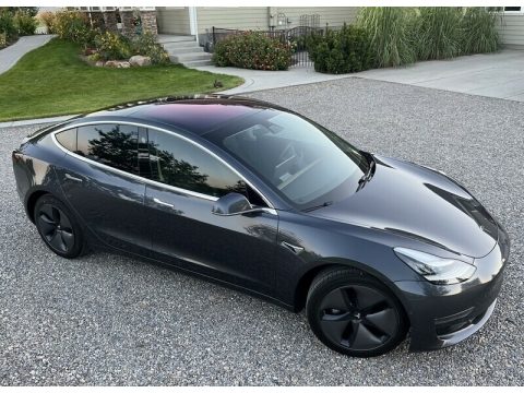 Midnight Silver Metallic Tesla Model 3 Long Range.  Click to enlarge.