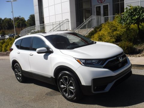 Platinum White Pearl Honda CR-V EX-L AWD.  Click to enlarge.