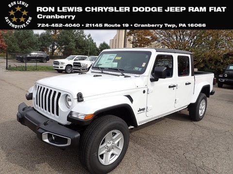 Bright White Jeep Gladiator Sport 4x4.  Click to enlarge.