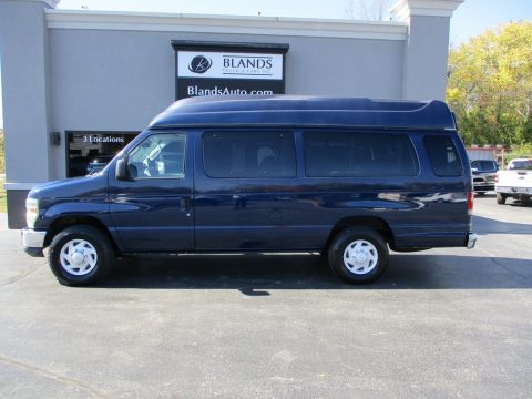 Dark Blue Pearl Ford E Series Van E350 Super Duty XL Extended Passenger.  Click to enlarge.