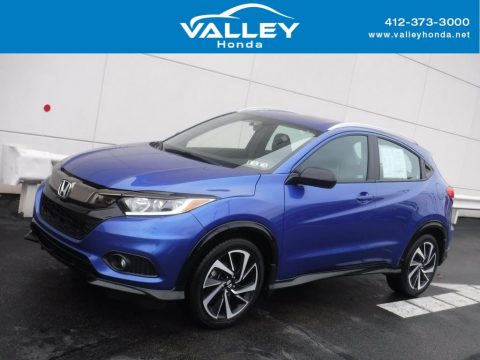 Aegean Blue Metallic Honda HR-V Sport AWD.  Click to enlarge.