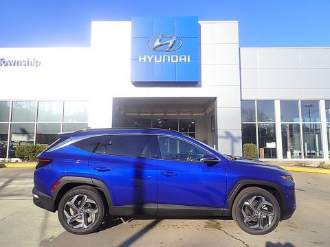 Intense Blue Hyundai Tucson Limited AWD.  Click to enlarge.