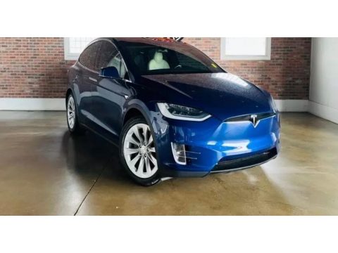 Deep Blue Metallic Tesla Model X Long Range.  Click to enlarge.