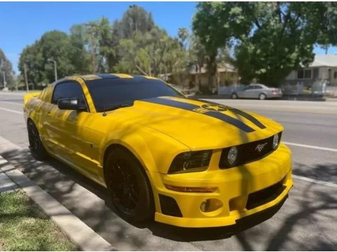 Screaming Yellow Ford Mustang Roush Stage 3 Coupe.  Click to enlarge.