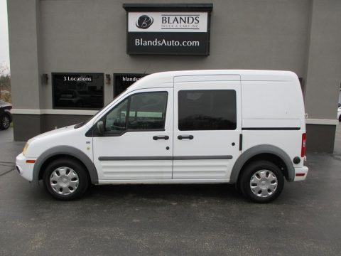 Frozen White Ford Transit Connect XLT Cargo Van.  Click to enlarge.