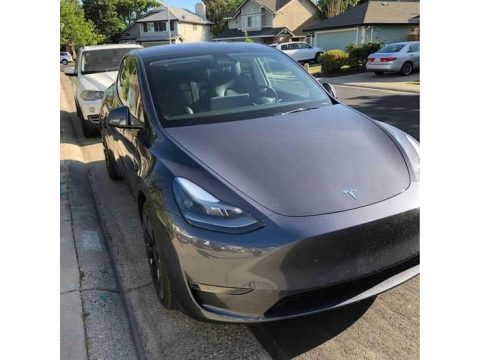 Midnight Silver Metallic Tesla Model Y Performance AWD.  Click to enlarge.
